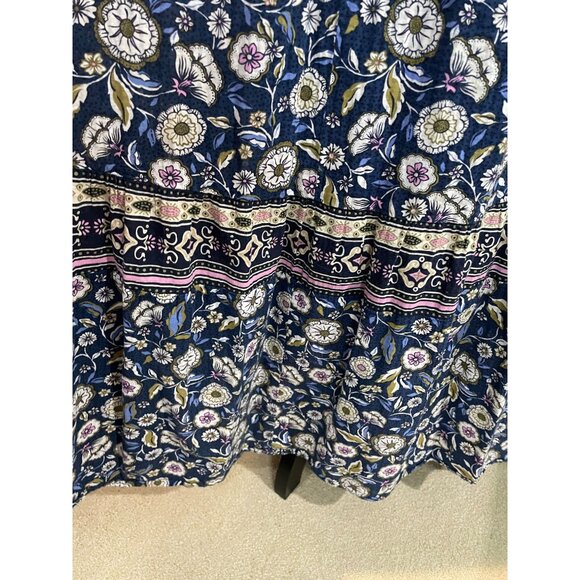 Lane Bryant Floral Print Maxi Dress With Pockets 16 100% Cotton Shell - Picture 8 of 15
